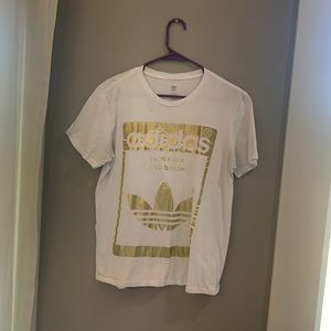 Gold and white adidas T-Shirt